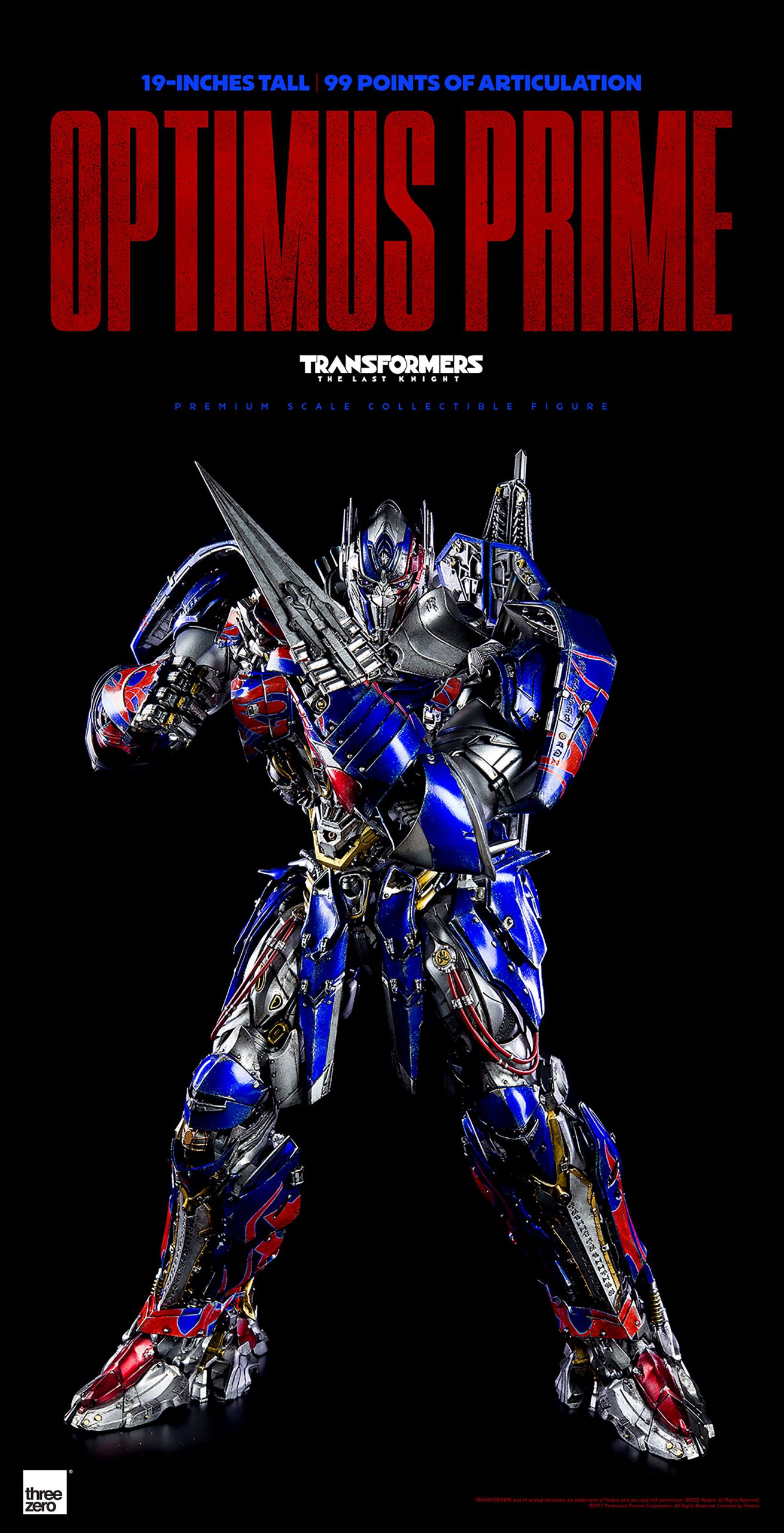 threezero Transformers The Last Knight DLX Optimus Prime Action Figure New