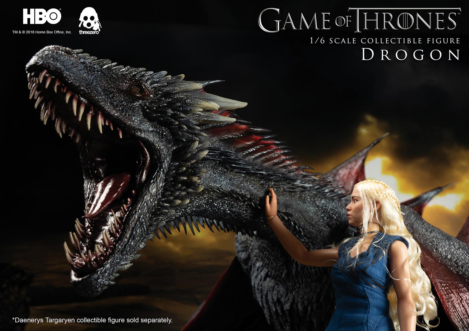 Dragon original HBO Lizenzprodukt Game of Thrones Drogon Drache Drachen Figur 