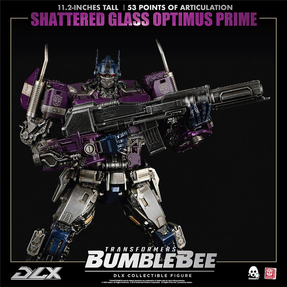 TRANSFORMERS: BUMBLEBEE DLX Shattered Glass Optimus Prime DLX SCALE  COLLECTIBLE FIGURE SERIES – threezero store