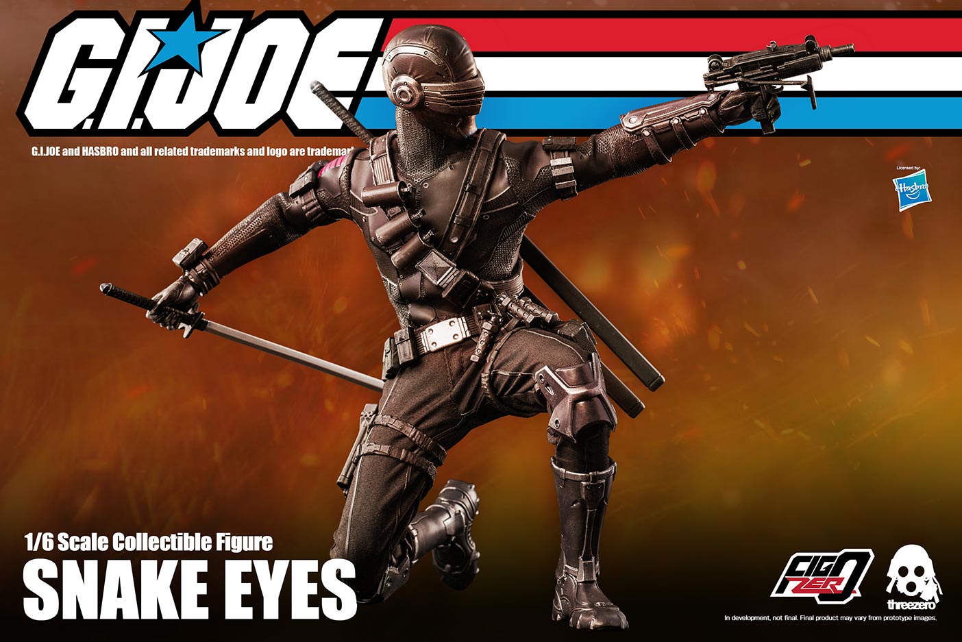 Snake Eyes w/Timber 1/6 scale toy GI JOE TMP SMG 