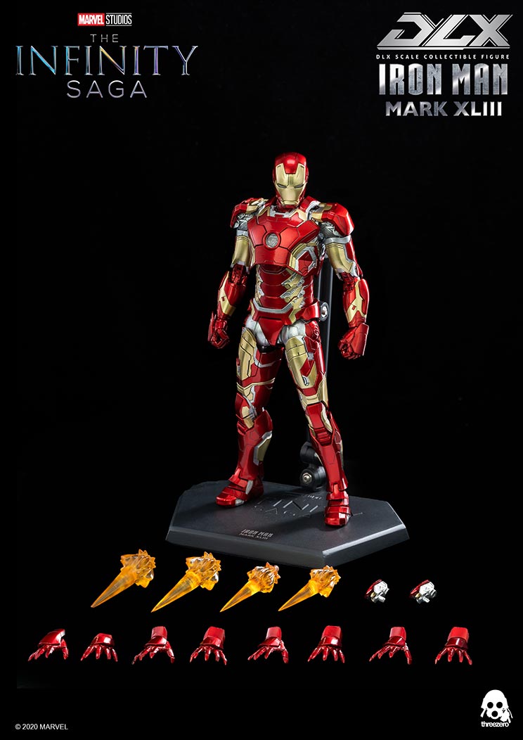 (2次出荷)1/12 Scale DLX Iron Man Mark 43(1/12スケール DLX アイアンマン・マーク43) 完成品 可動フィギュア threezero(スリーゼロ)