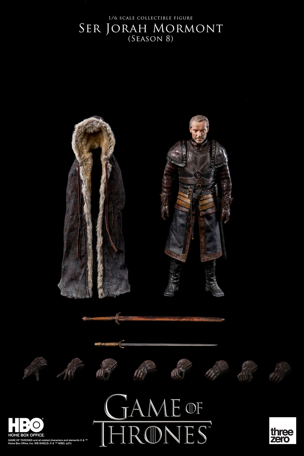 31 cm ThreeZero  Preorder Season 8 Game of Thrones 1/6 Ser Jorah Mormont 